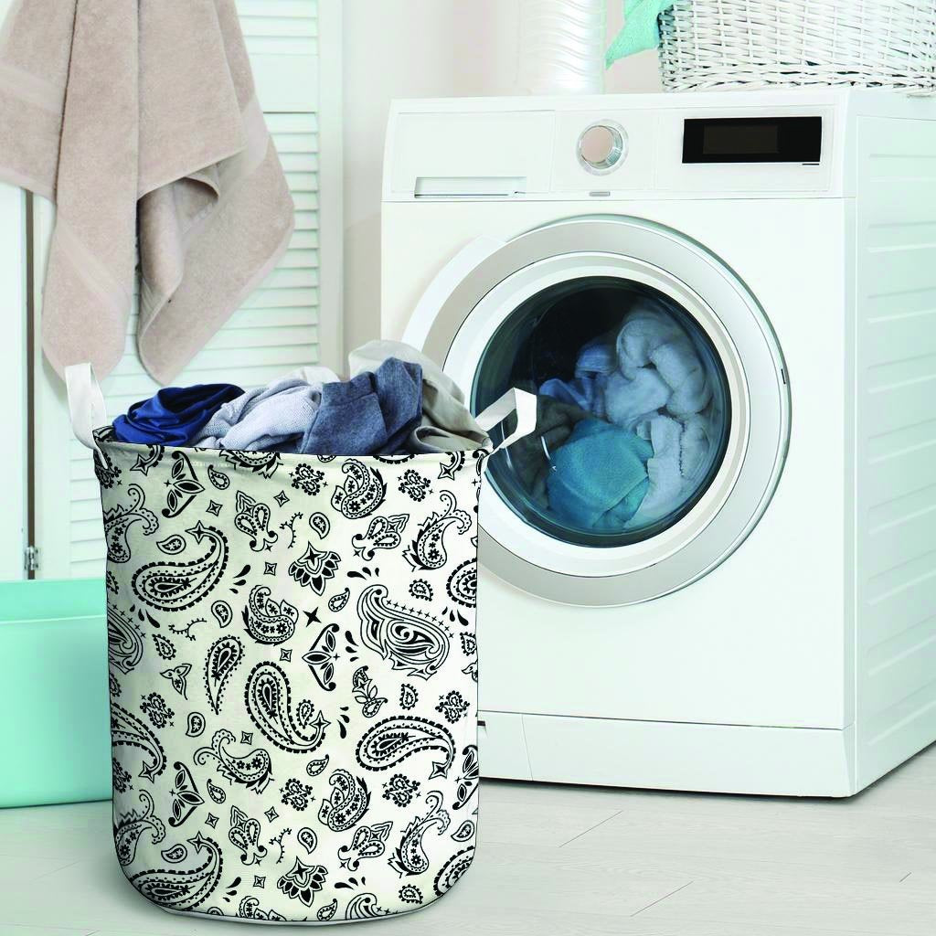 White Bandana Laundry Basket-grizzshop