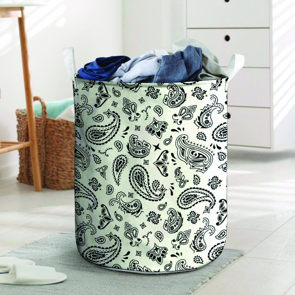 White Bandana Laundry Basket-grizzshop