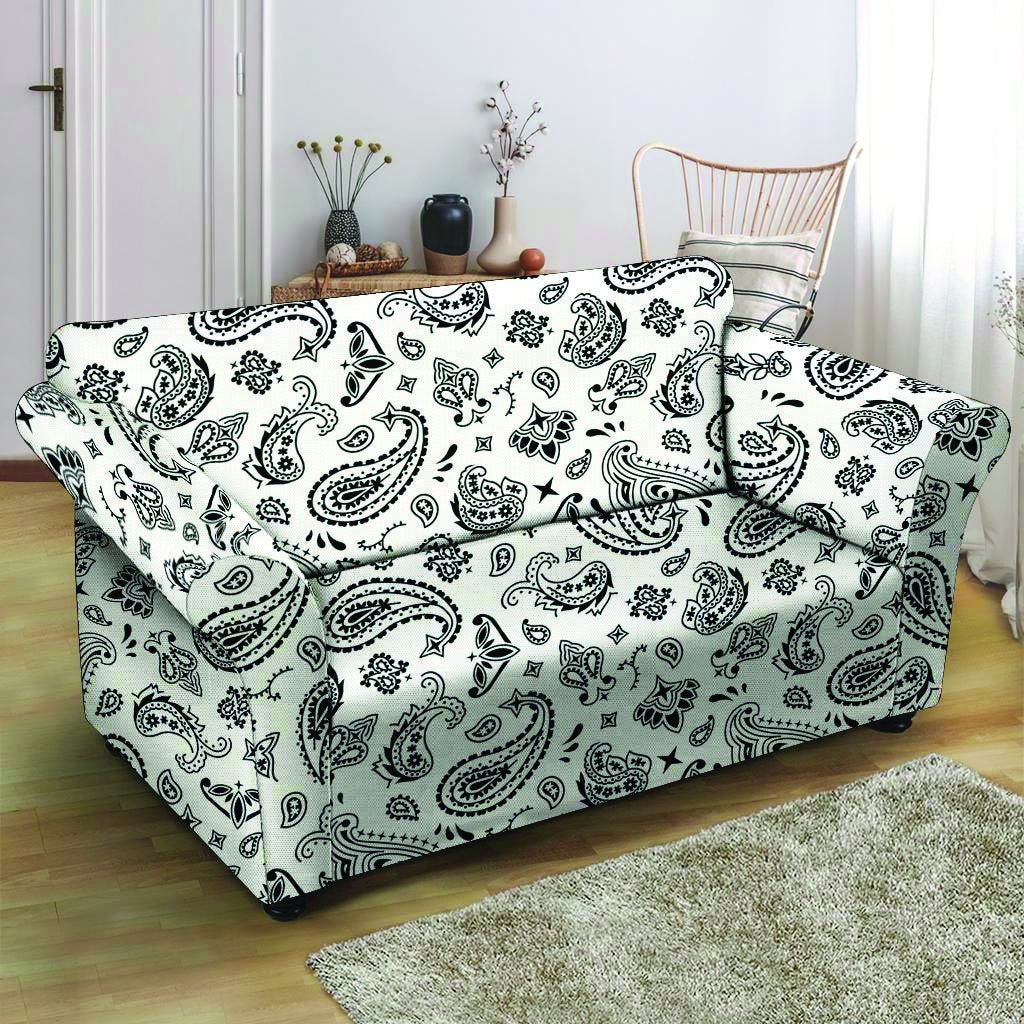 White Bandana Loveseat Cover-grizzshop