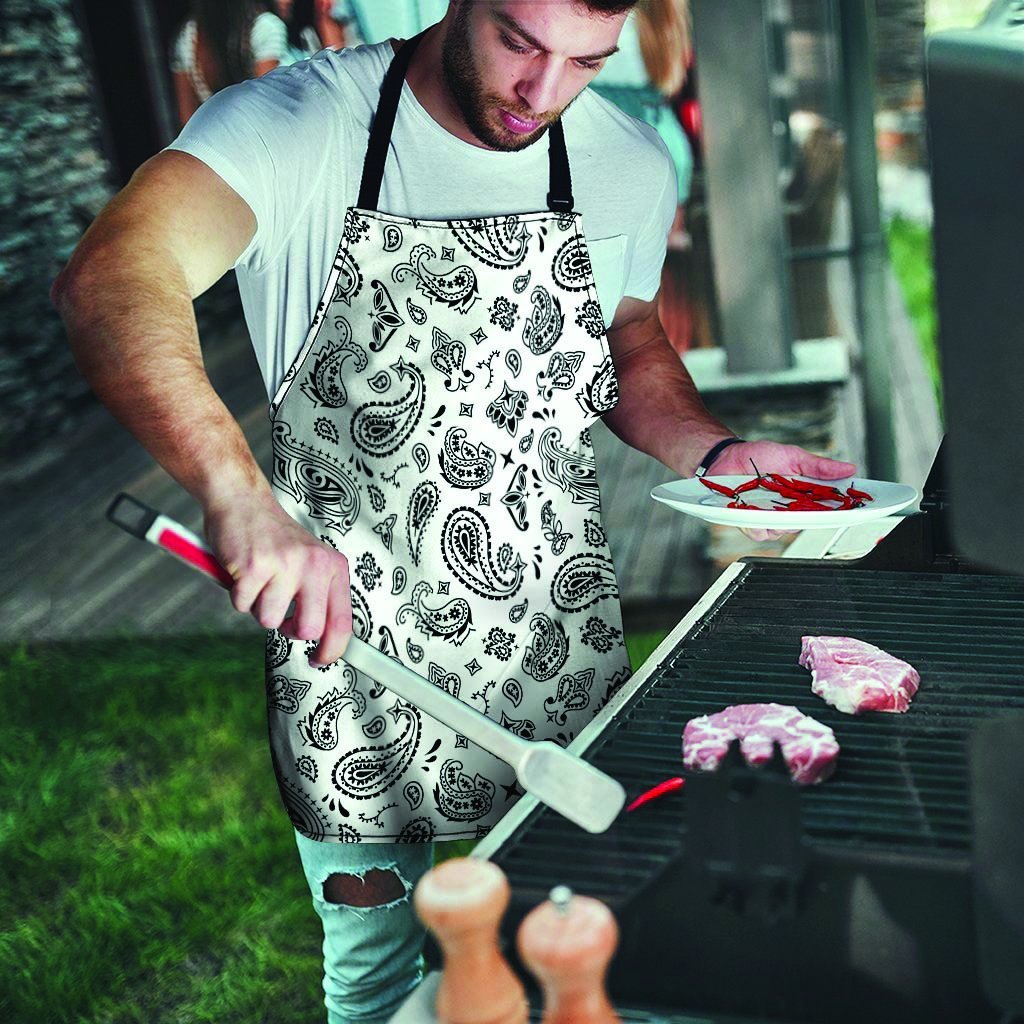 White Bandana Men's Apron-grizzshop