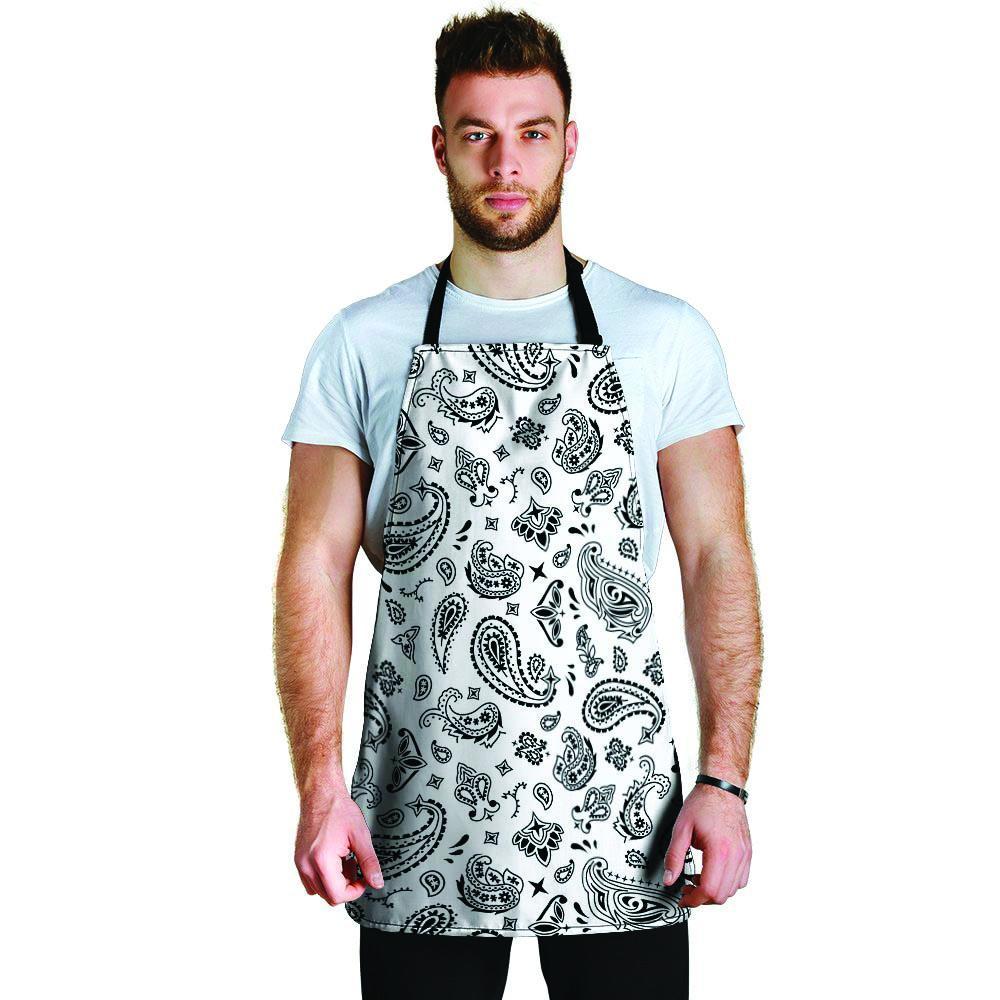 White Bandana Men's Apron-grizzshop