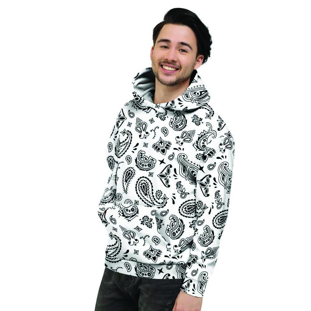 White Bandana Men's Hoodie-grizzshop