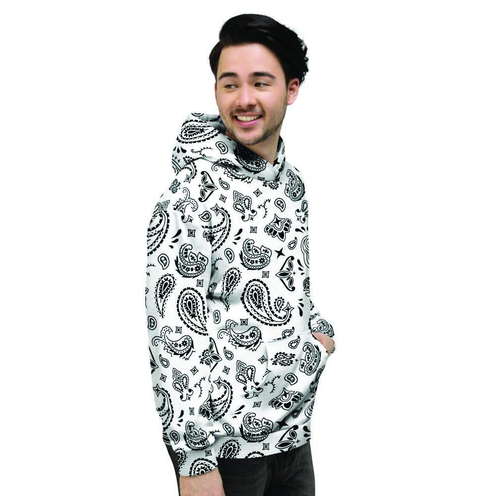 White Bandana Men's Hoodie-grizzshop