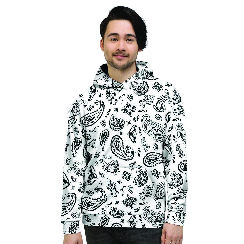 White Bandana Men's Hoodie-grizzshop