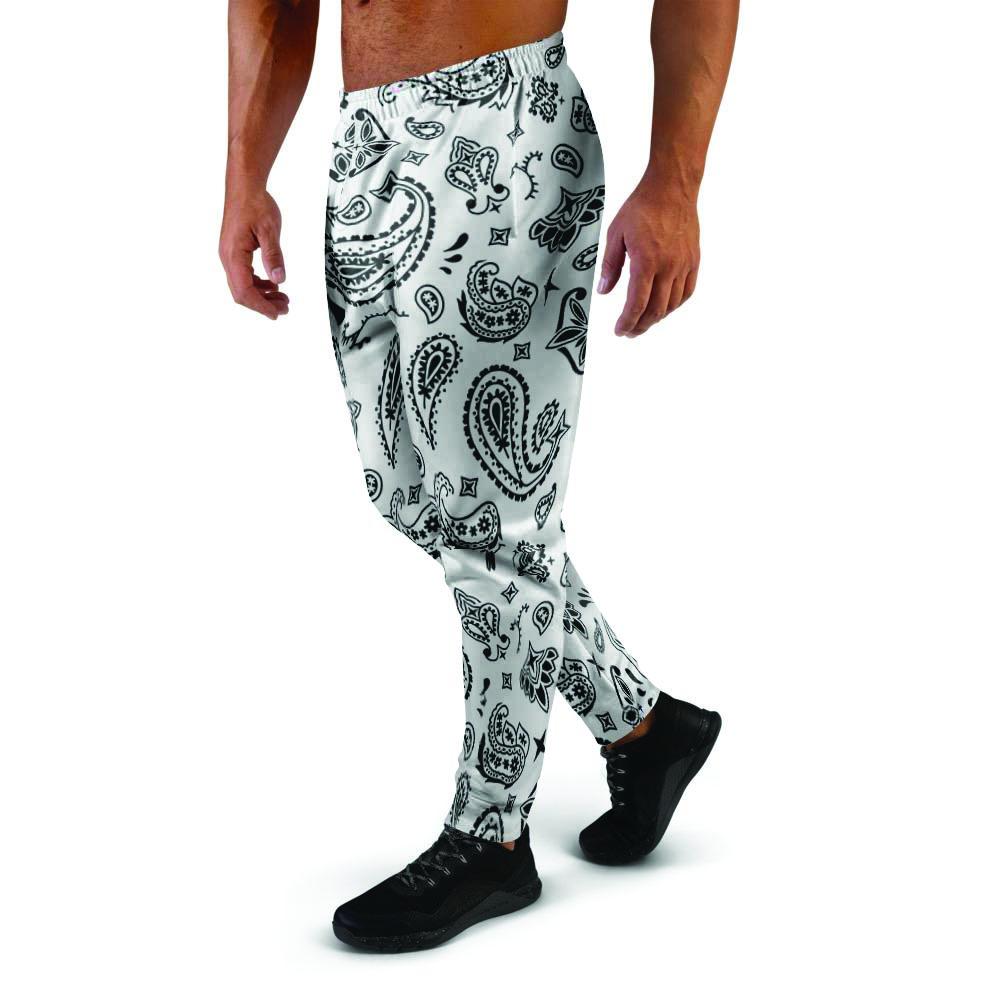 White Bandana Men's Joggers-grizzshop