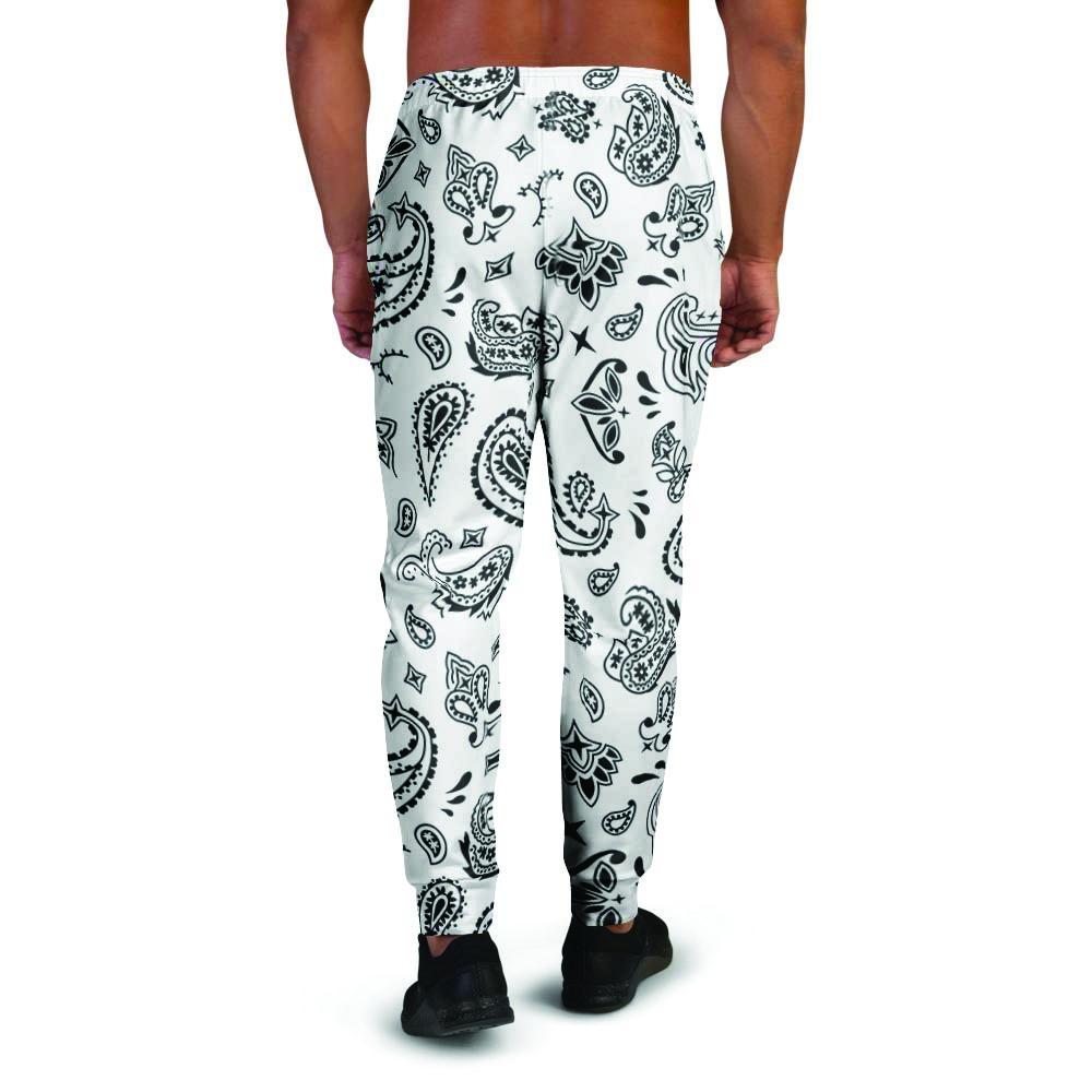 White Bandana Men's Joggers-grizzshop