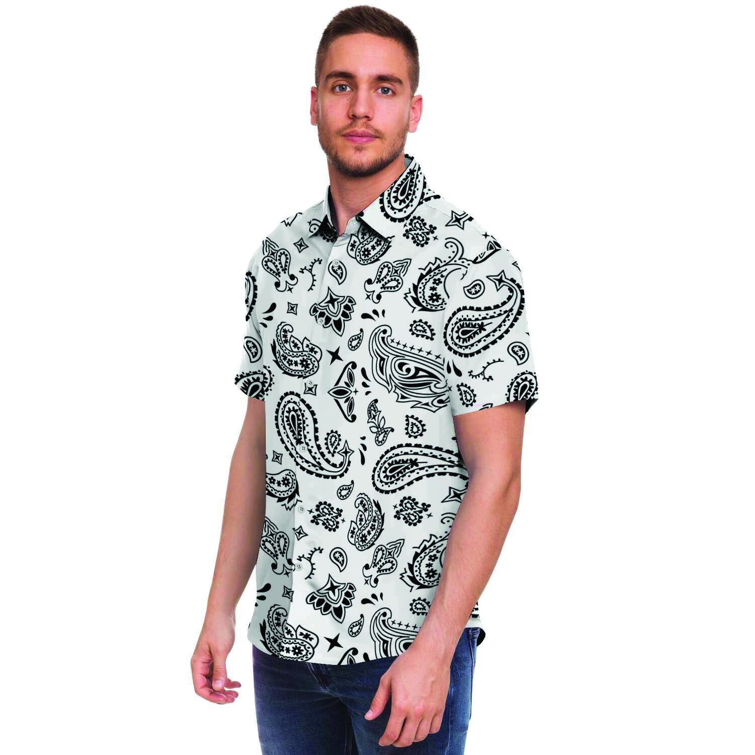 White Bandana Men's Short Sleeve Shirt-grizzshop