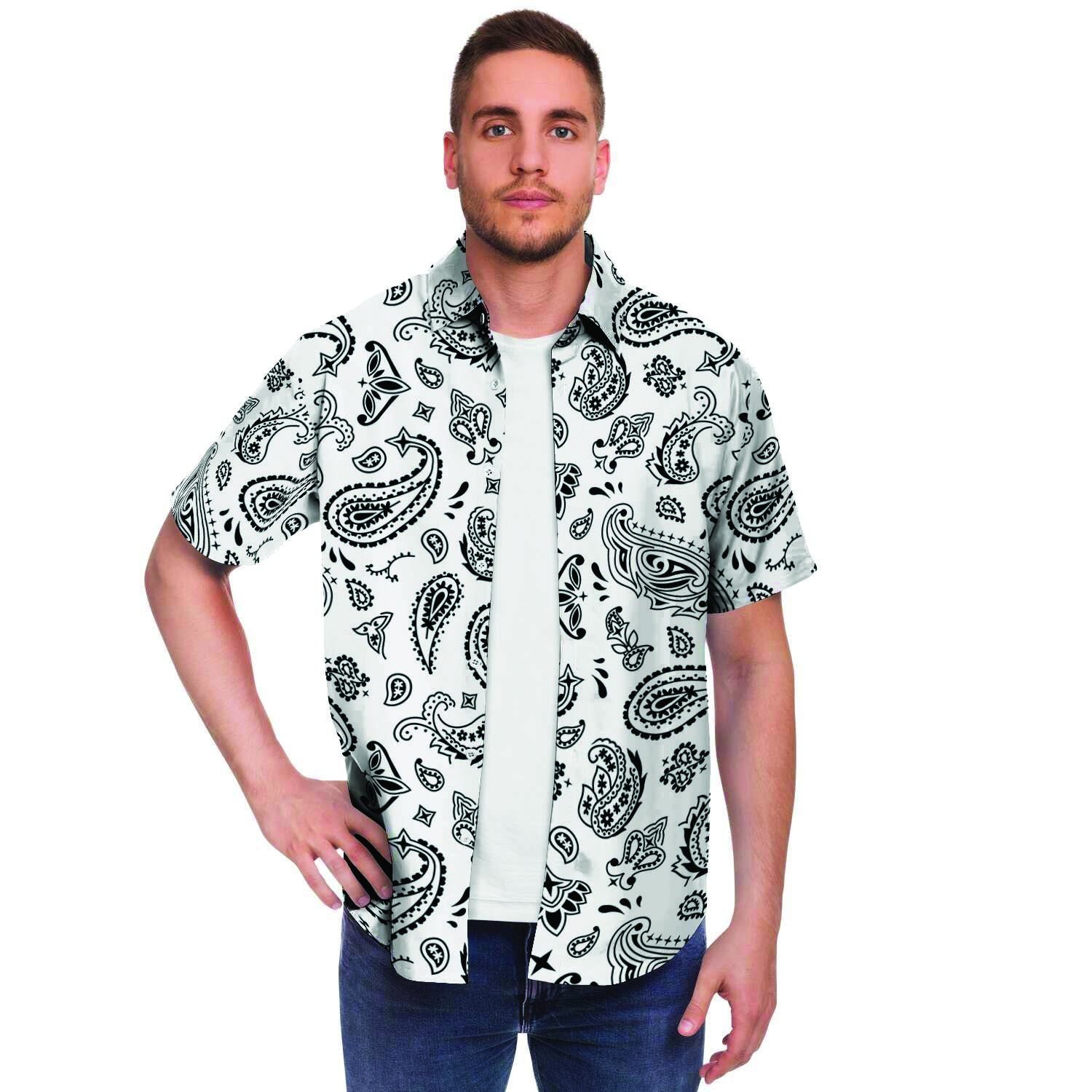 White Bandana Men's Short Sleeve Shirt-grizzshop