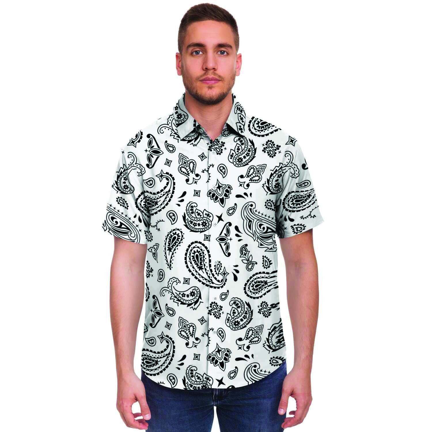 White Bandana Men's Short Sleeve Shirt-grizzshop