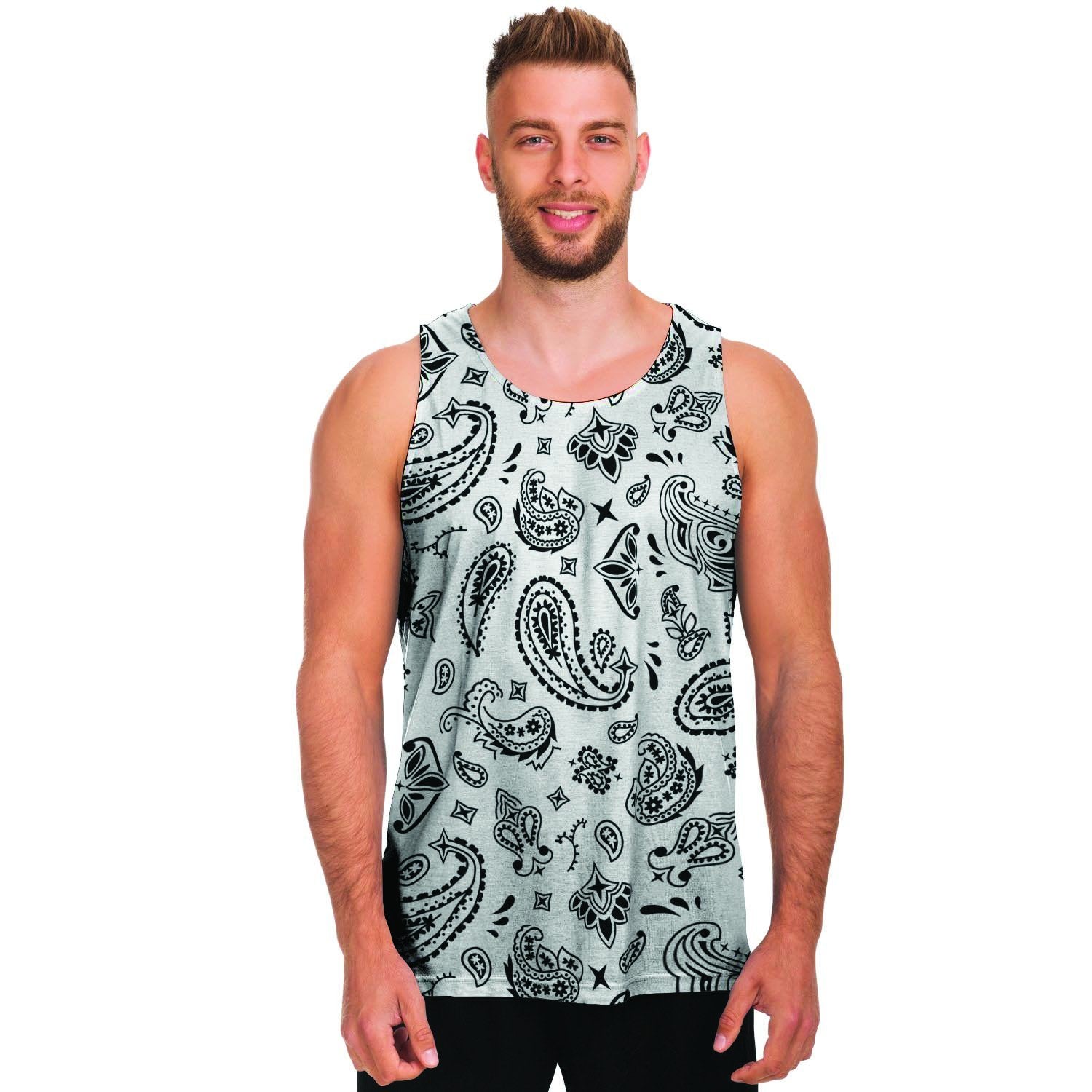 White Bandana Men's Tank Tops-grizzshop