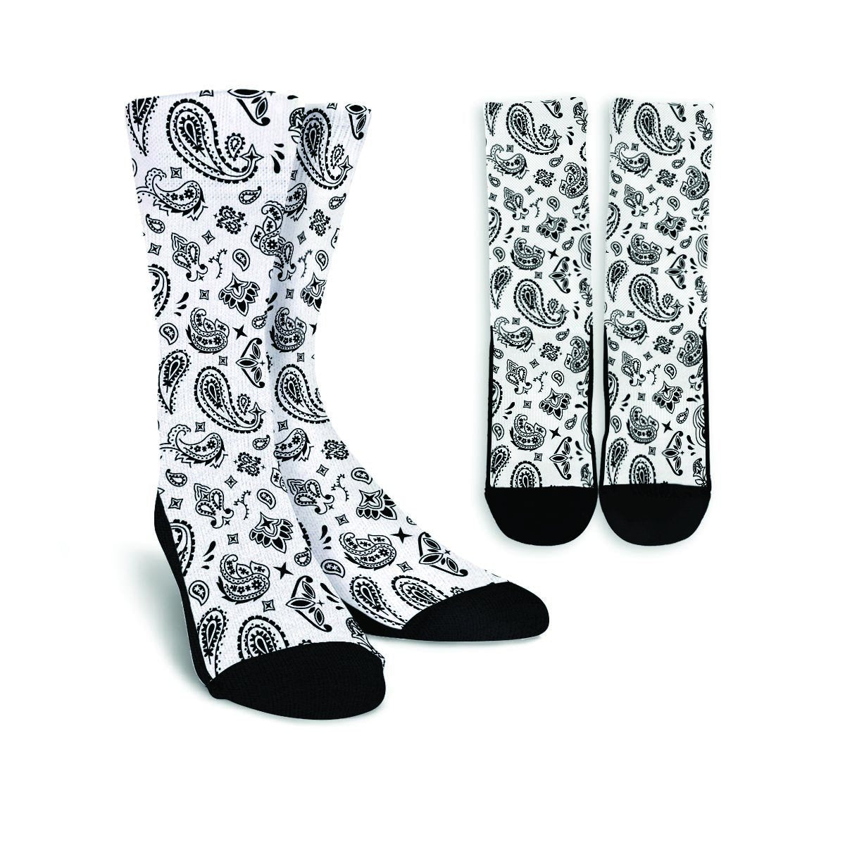 White Bandana Unisex Socks-grizzshop
