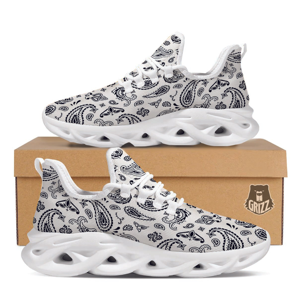 White Bandana White Running Shoes-grizzshop