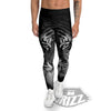 White Bengal Tiger Monochrome Print Men's Leggings-grizzshop