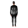 White Bengal Tiger Monochrome Print Men's Pajamas-grizzshop