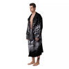 White Bengal Tiger Monochrome Print Men's Robe-grizzshop