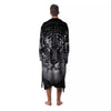 White Bengal Tiger Monochrome Print Men's Robe-grizzshop