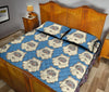 White Bigfoot Pattern Print Bed Set Quilt-grizzshop