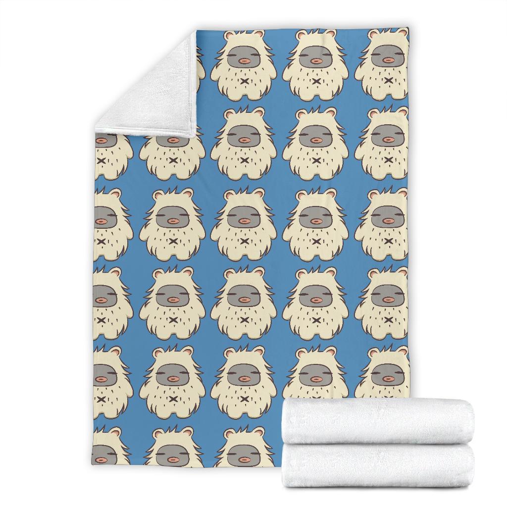 White Bigfoot Pattern Print Blanket-grizzshop