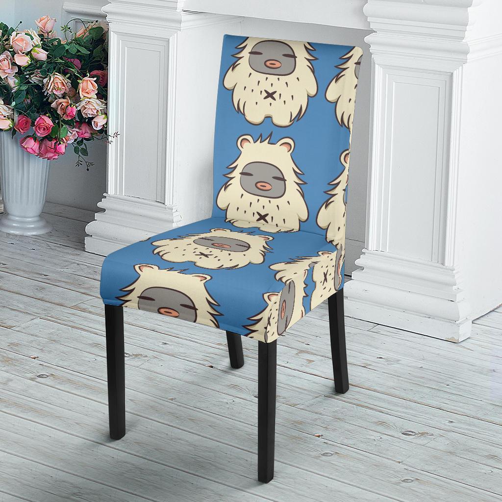 White Bigfoot Pattern Print Chair Cover-grizzshop