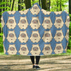 White Bigfoot Pattern Print Hooded Blanket-grizzshop