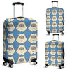 White Bigfoot Pattern Print Luggage Cover Protector-grizzshop
