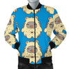 White Bigfoot Pattern Print Men's Bomber Jacket-grizzshop