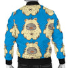 White Bigfoot Pattern Print Men's Bomber Jacket-grizzshop