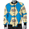 White Bigfoot Pattern Print Men's Bomber Jacket-grizzshop