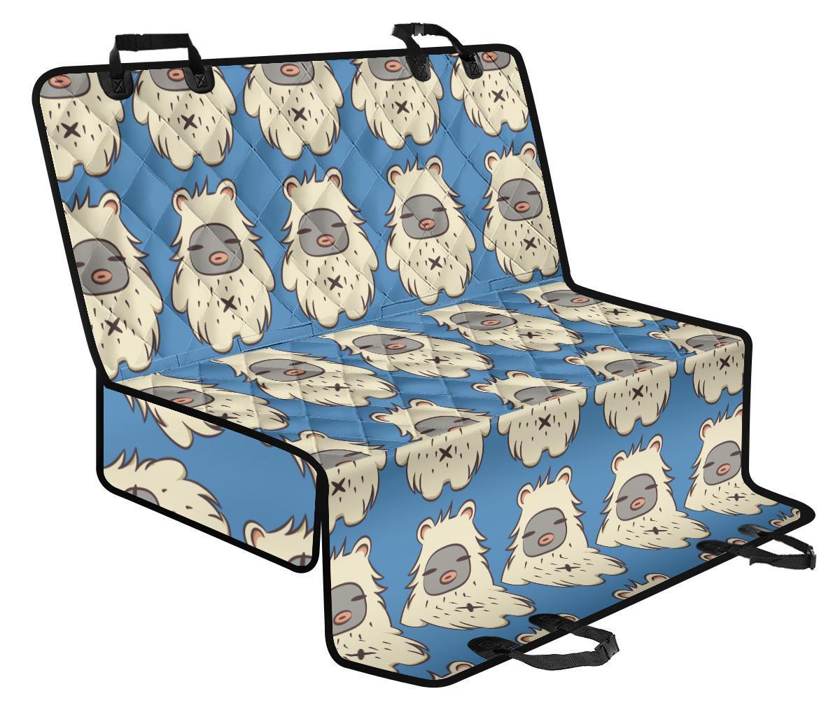 White Bigfoot Pattern Print Pet Car Seat Cover-grizzshop
