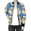 White Bigfoot Pattern Print Women Casual Bomber Jacket-grizzshop