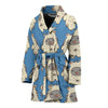 White Bigfoot Pattern Print Women Long Robe-grizzshop