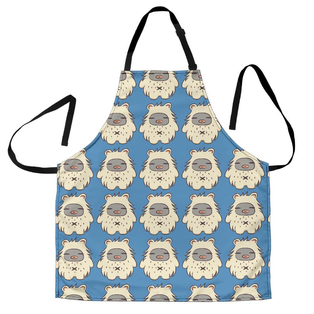 White Bigfoot Pattern Print Women's Apron-grizzshop