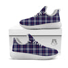 White Blue And Red Tartan Print Pattern White Athletic Shoes-grizzshop