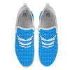 White Blue And Red Tattersall Print White Athletic Shoes-grizzshop