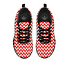 White Chevron And Beige Red Print Black Sneaker-grizzshop