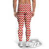 White Chevron And Beige Red Print Men's Leggings-grizzshop