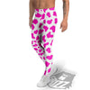 White Cow And Hot Pink Print Men's Leggings-grizzshop