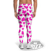 White Cow And Hot Pink Print Men's Leggings-grizzshop