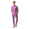 White Cow And Hot Pink Print Men's Pajamas-grizzshop