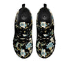 White Cranes Japanese Black Print Pattern Black Sneaker-grizzshop