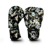 White Cranes Japanese Black Print Pattern Boxing Gloves-grizzshop