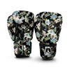 White Cranes Japanese Black Print Pattern Boxing Gloves-grizzshop