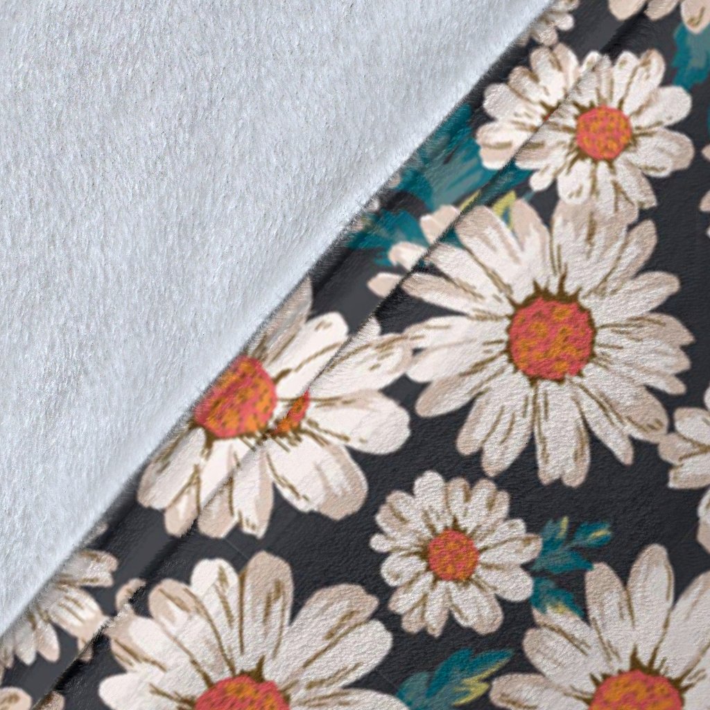 White Cute Daisy Pattern Print Blanket-grizzshop