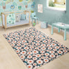 White Cute Daisy Pattern Print Floor Mat-grizzshop