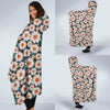 White Cute Daisy Pattern Print Hooded Blanket-grizzshop