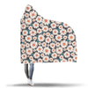 White Cute Daisy Pattern Print Hooded Blanket-grizzshop