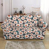 White Cute Daisy Pattern Print Loveseat Cover-grizzshop