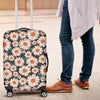 White Cute Daisy Pattern Print Luggage Cover Protector-grizzshop