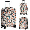 White Cute Daisy Pattern Print Luggage Cover Protector-grizzshop