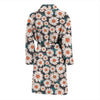 White Cute Daisy Pattern Print Men Long Robe-grizzshop